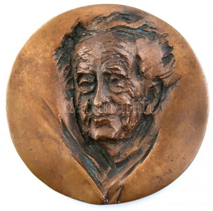Szathmáry Gyöngyi (1940-) 1989. 'Szent-Györgyi Albert' jelzetlen egyoldalas Br plakett (134mm) T:1-