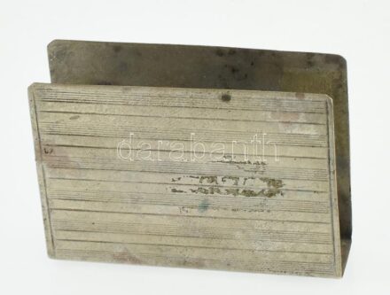 Ezüst (Ag) gyufatartó, kopott, jelzett, nettó: 12g, 5x4x1,5cm