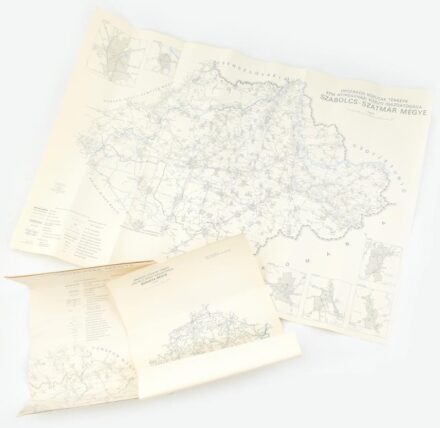 Veszprém, Baranya és Szabolcs-Szatmár megye közúti térképe, a közúti igazgatóságok kiadásai, 1:400 000, 1:200 000, hajtottak, 30x40 cm, 57x82 cm