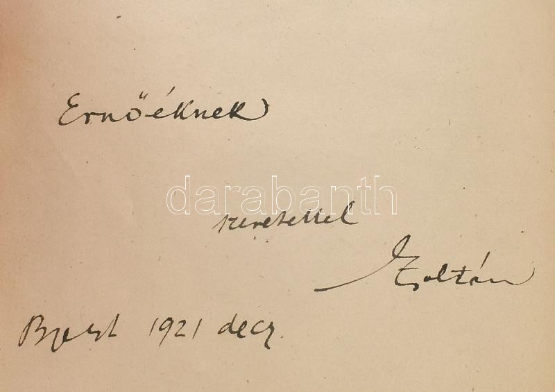 Kodály Zoltán: Énekszó. Dalok népi versekre. Dohnányi Ernő zeneszerző részére szóló dedikációval ellátott, számozott, aláírt példány. Bp., 1921. Rózsavölgyi. 67 p. Bordázott, metszett aranyozott egészbőr kötésben.