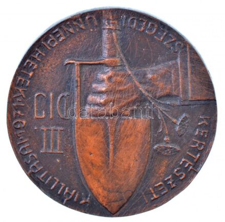 1971. 'Szegedi Ünnepi Hetek - Kertészeti Kiállításai - III. díj' egyoldalas, öntött bronz plakett (80mm) T:1-