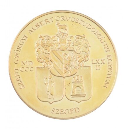 2010. 'Szent-Györgyi Albert Orvostudományi Egyetem - Szeged - MDCCCLXXII / 50 éves orvostalálkozó emlékére 1960-2010 - SZTE' névre szóló aranyozott fém emlékérem (60mm) T:1 (eredetileg PP)