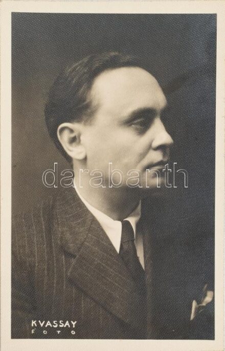 cca 1930-1940 Szálasi Ferenc (1897-1946) portréja, fotólap Kvassay A. budapesti műterméből, jelzett, szép állapotban, 14x8,5 cm