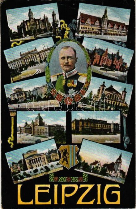 1909 Leipzig, König Friedrich August. Studentika Art Nouveau (EK)