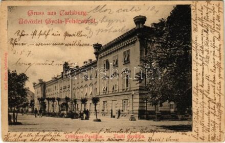 1900 Gyulafehérvár, Karlsburg, Alba Iulia; Tiszti pavilon. Carl Bach / Officiers' pavilion