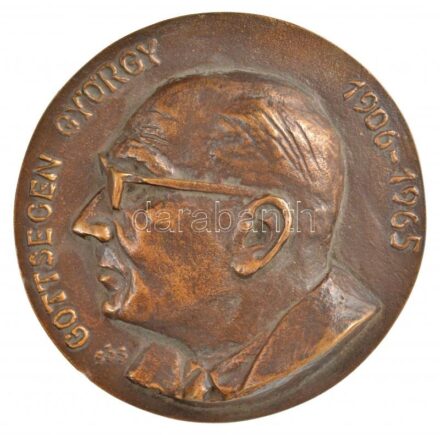 Dr. Sós András (1943-) DN 'Gottsegen György 1906-1965 / Az Országos Kardiológiai Intézet alapítója' kétoldalas, öntött bronz plakett, eredeti tokban (103mm) T:1- Hungary ND 'Gottsegen György 1906-1965 / Az Országos Kardiológiai