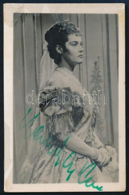 Karády Katalin (1910-1990) színésznő mini fotója aláírásával 4x6 cm