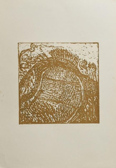 Somlai Vilma (1938-2007): Rókaszántó II. Linómetszet, papír, jelzett, E.A. művészpéldány, hátoldalán a művész bélyegzőjével, 20×20 cm
