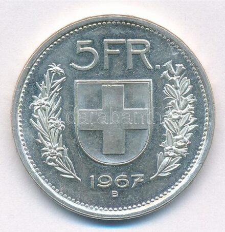 Svájc 1967B 5Fr Ag T:1- Switzerland 1967B 5 Francs Ag C:AU Krause KM#40
