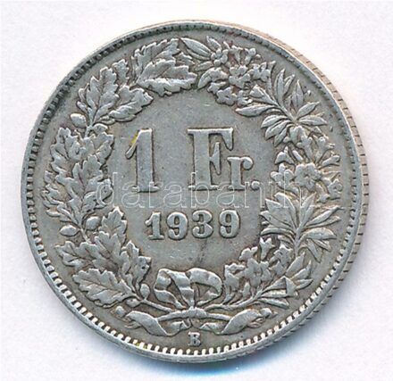 Svájc 1939B 1Fr Ag T:2,2- patina Switzerland 1939B 1 Franc Ag C:XF,VF patina Krause KM#24
