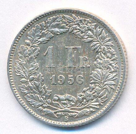 Svájc 1956B 1Fr Ag T:1-,2 patina Switzerland 1956B 1 Franc Ag C:AU,XF patina Krause KM#24