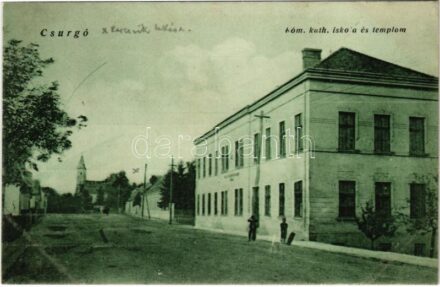1928 Csurgó, Római katolikus iskola és templom