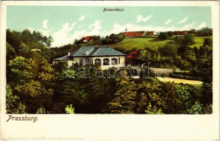 Pozsony, Pressburg, Bratislava; Batzenhäusl. Heliocolorkarte von Ottmar Zieher / Bimbóház étterem / restaurant