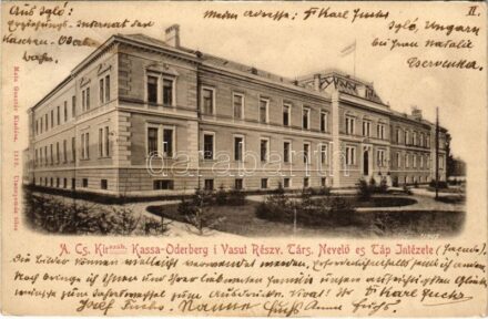 1899 (Vorläufer) Igló, Iglau, Spisská Nová Ves; A Kassa-Oderberg vasúti részvénytársaság nevelő- és tápintézete. Matz Gusztáv 1899. / welfare institute of the Kosice-Bohumín Railways (EK)