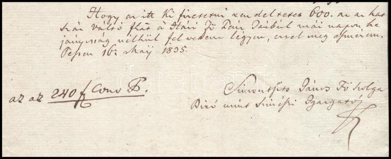 1833. A budai magyar Nemzeti Színházban a pest megyei tisztviselők Ideális páholyának megváltására szolgáló összeg fizetésükből való levonásáról rendelkező levél Nyáry Pál (1805-1871) politikus, később - Image 3