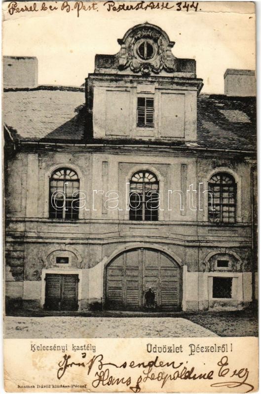 Pécel, Kelecsényi kastély. Szamek Dávid kiadása (szakadás / tear)