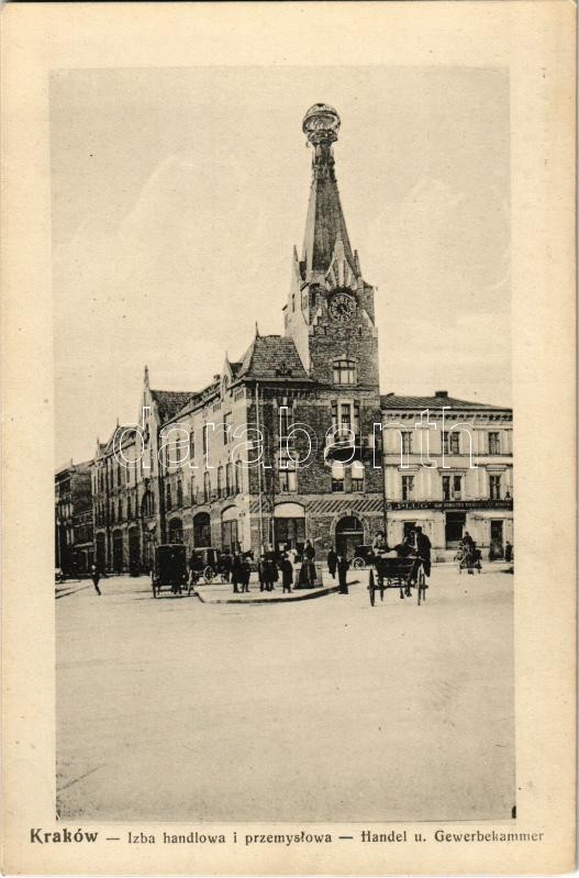Kraków, Krakau, Cracovie, Krakkó; Izba handlowa i przemyslowa, Plug dom komisowo rolniczy / Handel u. Gewerbekammer / Chamber of Commerce and Industry
