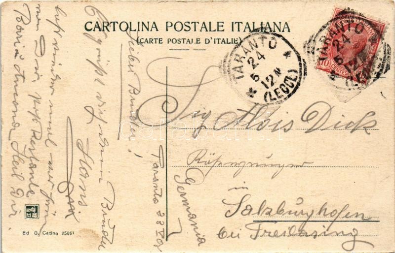 1908 Taranto, Scorcio del ponte girevole, Restaurant du Vesuvio - Image 2