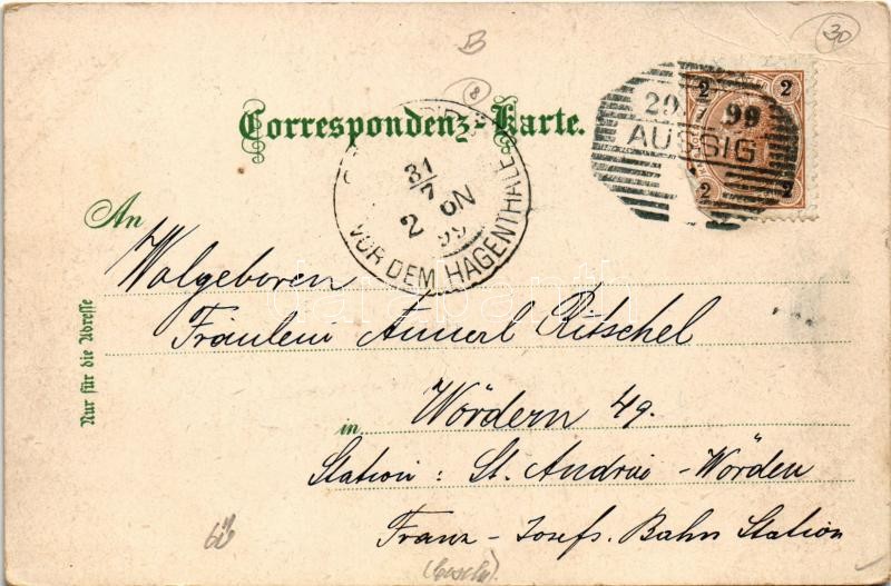 1899 (Vorläufer) Bohosudov, Mariaschein (Krupka, Graupen); Hochaltar / church interior, altar. Kunstverlag A. Teweles No. 365. Art Nouveau, floral (EB) - Image 2