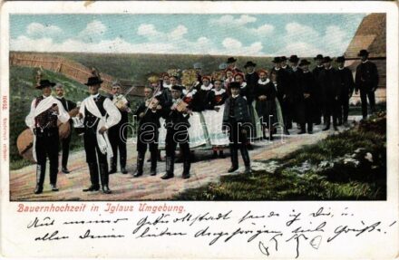 1904 Jihlava, Iglaus Umgebung; Bauernhochzeit / Czech folklore, wedding (Rb)