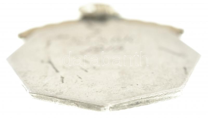 Berán Lajos (1882-1943) 1916. 'Elsők' jelzett Ag úszó díjérem aranyozott fém rátéttel, füllel, 'S.G.A.' gyártói jelzéssel, hátoldalán gravírozva (Br:14,95g/0.900/35x32mm) T:2 patina / Hungary Berán Lajos (1882-1943) 1916. 'First - Image 3