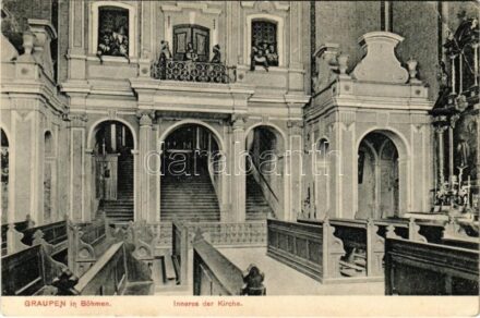 Krupka, Graupen in Böhmen; Inneres der Kirche / church interior (EK)