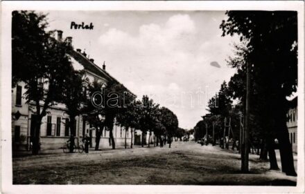 1941 Perlak, Prelog; utca / street. photo + 'M. KIR. POSTA 287.'
