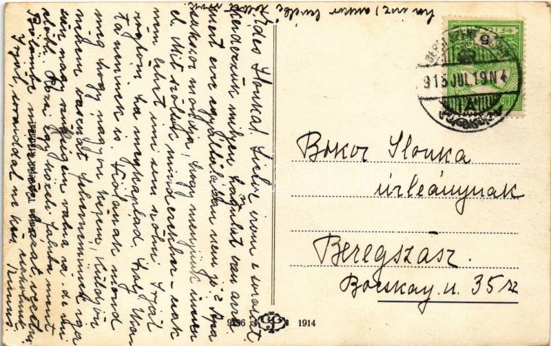 1915 Sepsiszentgyörgy, Sfantu Gheorghe; Városi bérház, Bikfalvi István üzlete, Városi nagy szálloda, városháza / town hall, grand hotel, shop - Image 2