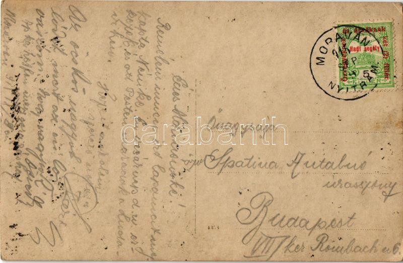 1915 Moraván, Morovan, Moravany nad Váhom (Nyitra); vadász lovásszal / hunter. photo (EK) - Image 2