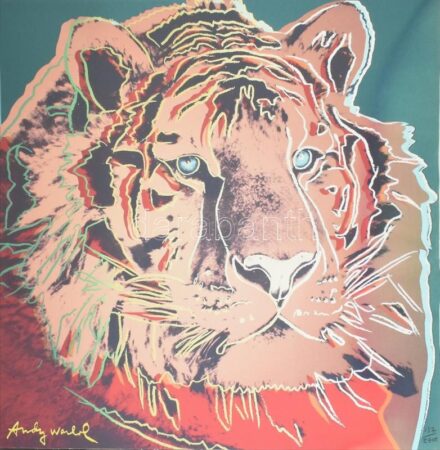 Andy Warhol (1928-1987): Lion. Ofszet litográfia, papír, jelzett a nyomaton. Kézzel sorszámozott 137/2400 CMOA Carnegie Museum of Art - New York, szárazpecséttel, pecséttel, hologrammal jelzett, szélén ázott, gyűrődéssel 60x60 cm /