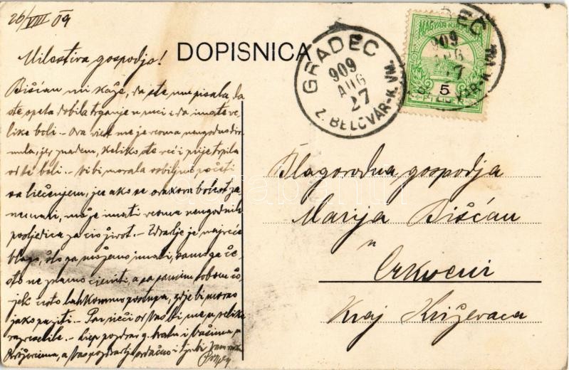 1909 Csázma, Csezmice, Cazma; Fő utca, erdészeti hivatal / Sumarija / main street, forestry office - Image 2
