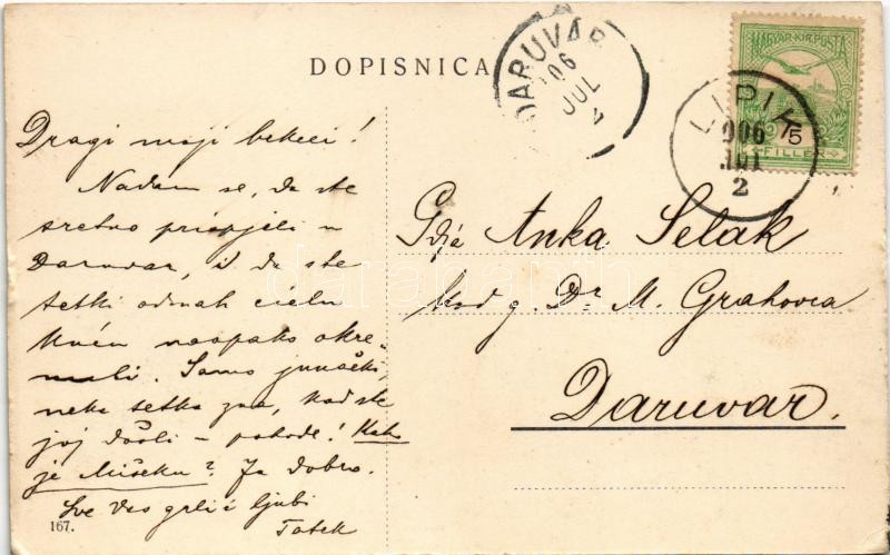 1906 Lipik, Ljvtovnik Domisljen / Villa, szélmalom / villa, windmill (EK) - Image 2