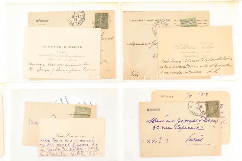 Francia aláírásgyűjtemény: tudósok, katonák autográf levelei, aláírt névjegykártyái 20 db: Général Sarrai, Emile Dupont, Paul Deschanel, Victor Basch, René Bazin, Emila Male, Colonel Dugué Mac Carthy, Franchet d'Esperay, Louis - Image 4