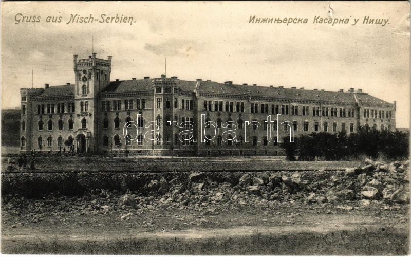 1907 Nis, Nisch; Military Engineering Barracks (pinhole)