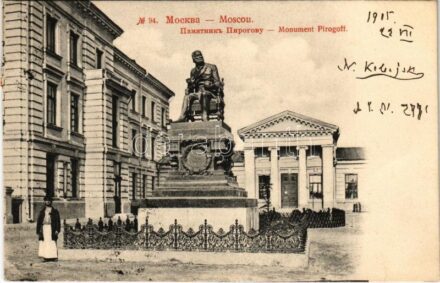 1905 Moscow, Moscou; Monument Pirogoff / statue of Nikolay Pirogov