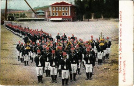 Constantinople, Istanbul; Infanterie de la Marine de rendant au Selamlik / Turkish Navy marine infantry (tear)