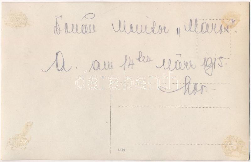 1915 SMS Maros a Császári és Királyi Haditengerészet monitora, Dunaflottilla / K.u.K. Kriegsmarine Donauflottille / SMS 'MAROS' Austro-Hungarian Navy river guard monitor. Danube Flotilla (ragasztónyom / gluemark) - Image 2