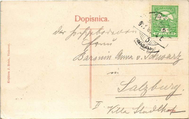 1913 Vinkovce, Vinkovci; Glavni trg / Fő tér, Carl Grünfeld üzlete / main square, shop (EK) - Image 2