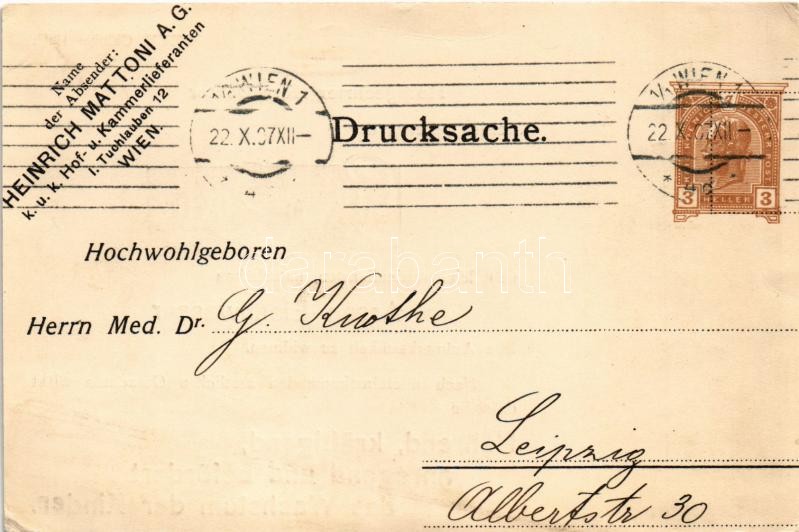 1907 Brunnenverwaltung der Srebrenicaer Guber Quelle Bosnien, Arsen-Eisenwasser. Heinrich Mattoni / Bosnyák arzénos vasas ásványvíz reklám / Bosnian arsenic iron mineral water advertisement (EK) - Image 2