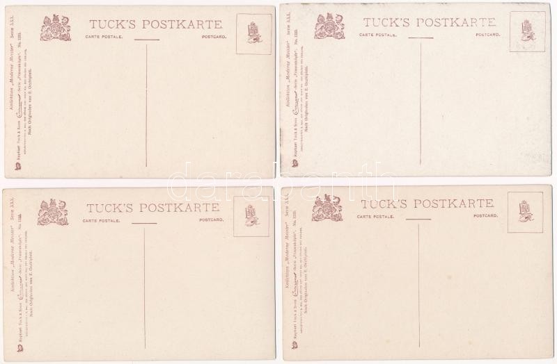 Raphael Tuck & Sons 'Connoisseur' Serie 'Frauenköpfe' No. 1233. Kollektion 'Moderne Meister' Serie XXX. s: E. Occhipinti - 4 db régi képeslap / 4 pre-1945 postcards - Image 2