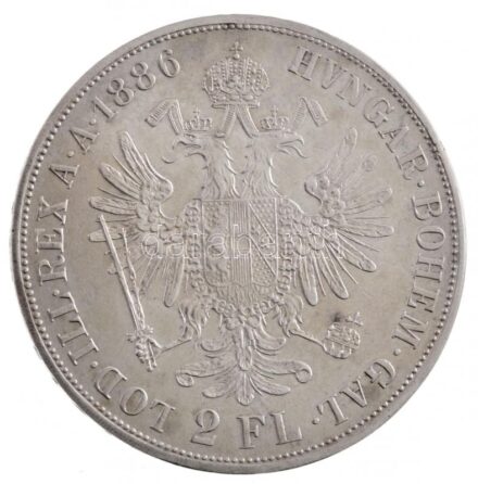 Ausztria 1886. 2Fl Ag 'Ferenc József' T:1-,2 kis karc / Austria 1886. 2 Florin Ag 'Franz Joseph' C:AU,XF small scratch Krause KM#2233