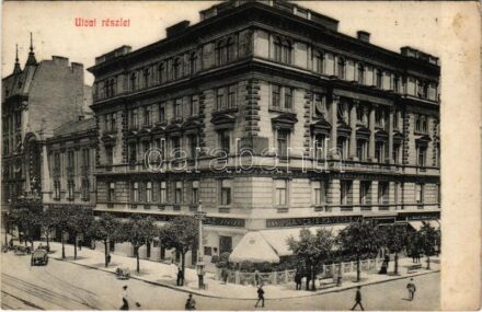 1909 Budapest VI. Bronner Miksa 'Francais' kávéháza, Müller Dávid üzlete, Fővárosi Orfeum. Andrássy út 32.