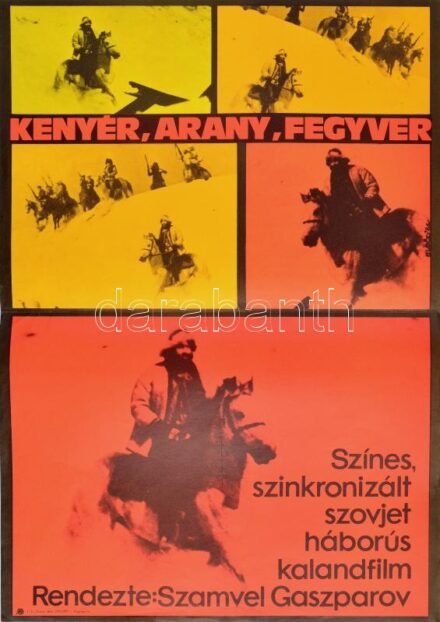 cca 1970-1989 5 db filmplakát: Kenyér, arany, fegyver, Mégis meglátod az eget, Élet, könnyek, szerelem, A megjelenés kötelező, A légy halála; MOKÉP-MAHIR, hajtva, vegyes állapotban, 57x40 cm körüli méret