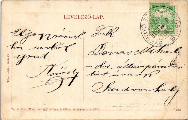 1912 Gyergyószentmiklós, Gheorgheni; Patak részlet. W.L. Bp. 6905. Sándory Mihály kiadása / creek (EB) - Image 2