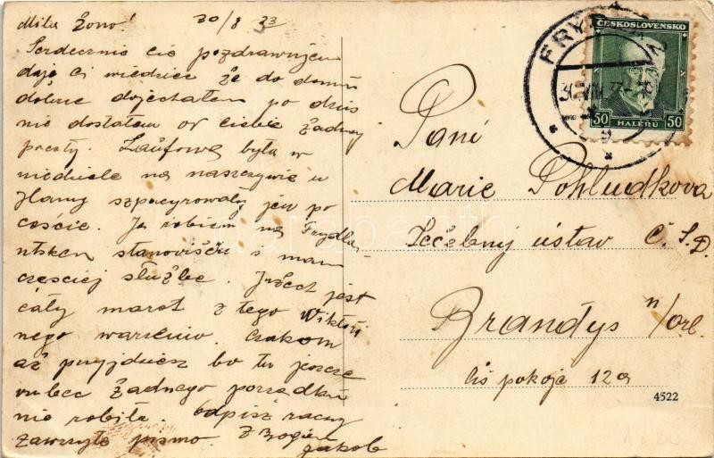 1933 Strítez u. Cesky Tesín, Nádrazí, Dum Turistu, Ceská obecná skola / Trzyciez Dworzec, Dom Turystyczny / railway station, autobus, Czech school, Tourist house (EK) - Image 2