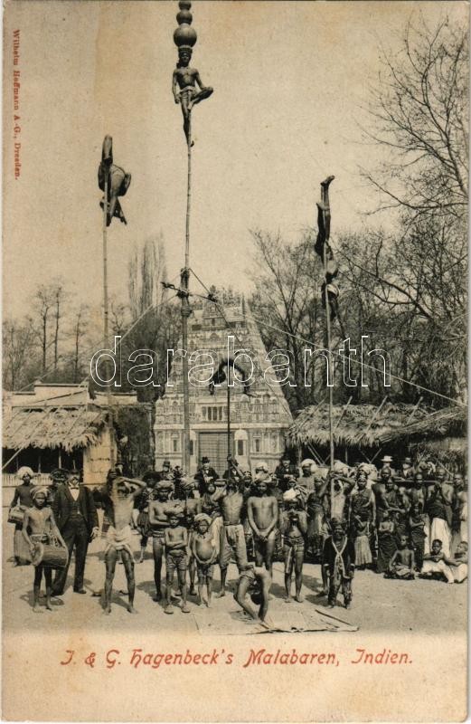 J. & G. Hagenbeck's Malabaren, Indien / human zoo, circus, Indian people