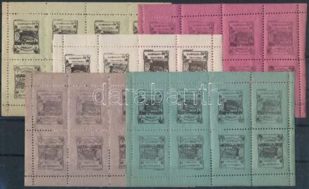 1903 Kertészeti kiállítás Szatmár 5 klf levélzáró kisív / 5 mini sheets of labels