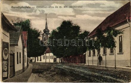 1916 Berettyóújfalu, Erzsébet utca, m. kir. adóhivatal (Rb)