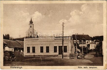 1929 Kisterenye (Bátonyterenye), Római katolikus templom, autó, Árpád utca (r)