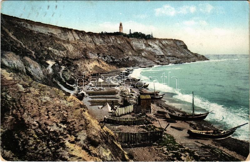 1911 Odessa, Odesa; Bord aupres de la grande fontaine / fishing boats